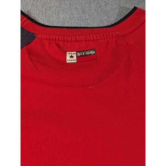 Rock Point Texas Tx Pride Collection Shirt Mens XL Red Texas Flag Raglan Tee - Picture 7 of 9